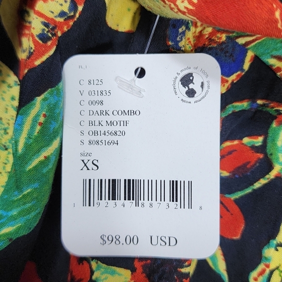 Free People NWT Coral Tide Romper Color Dark Combo - Picture 6 of 6